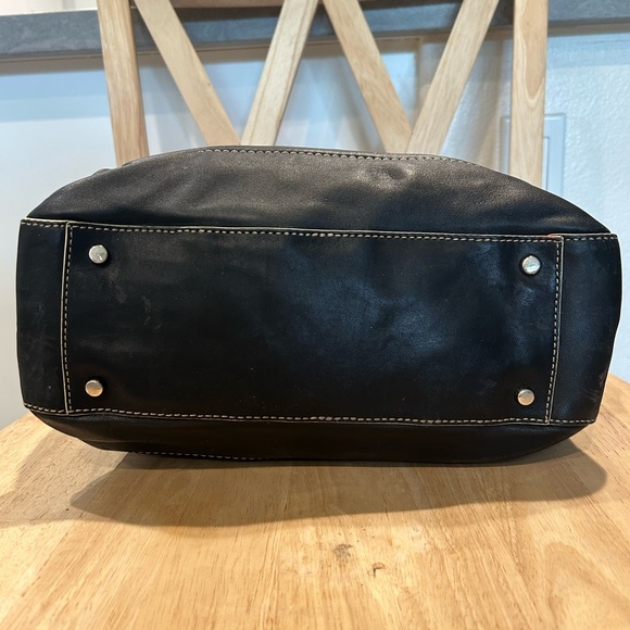 Vintage Kate Spade Black Satchel with Cream Stitching - Picture 4 of 8